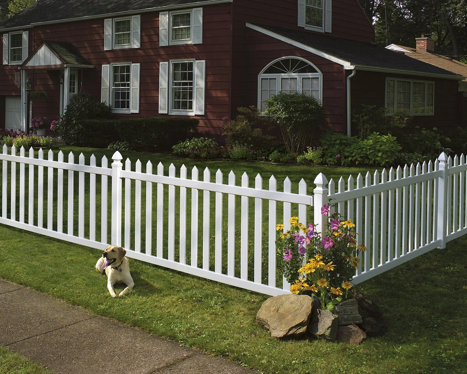 Vinyl picket fence